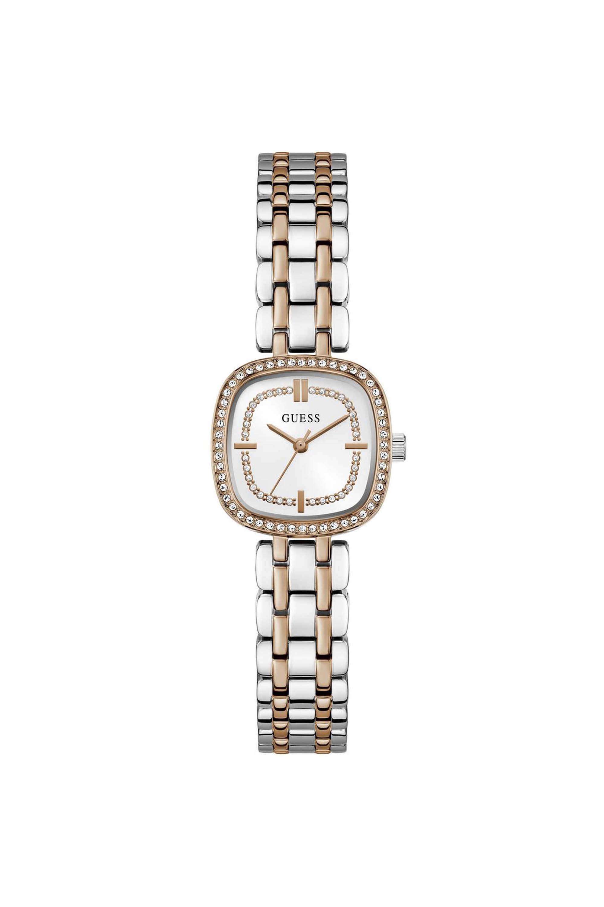 Bejeweled-25-mm-White-Dial-Stainless-Steel-Analogue-Watch-For-Women---GW1018L5