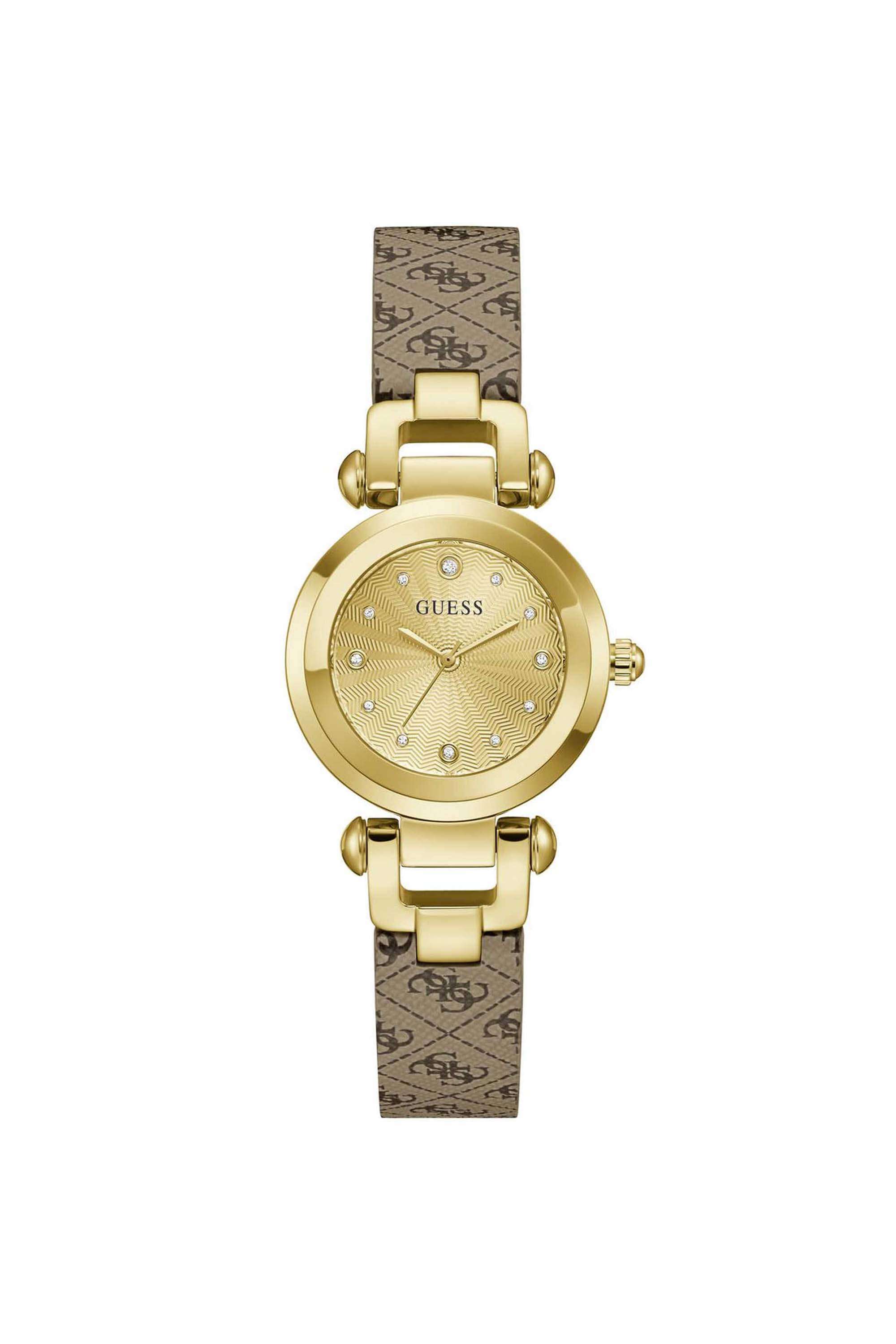 Bejeweled-30-mm-Yellow-Dial-Leather-Analogue-Watch-For-Women---GW1021L2