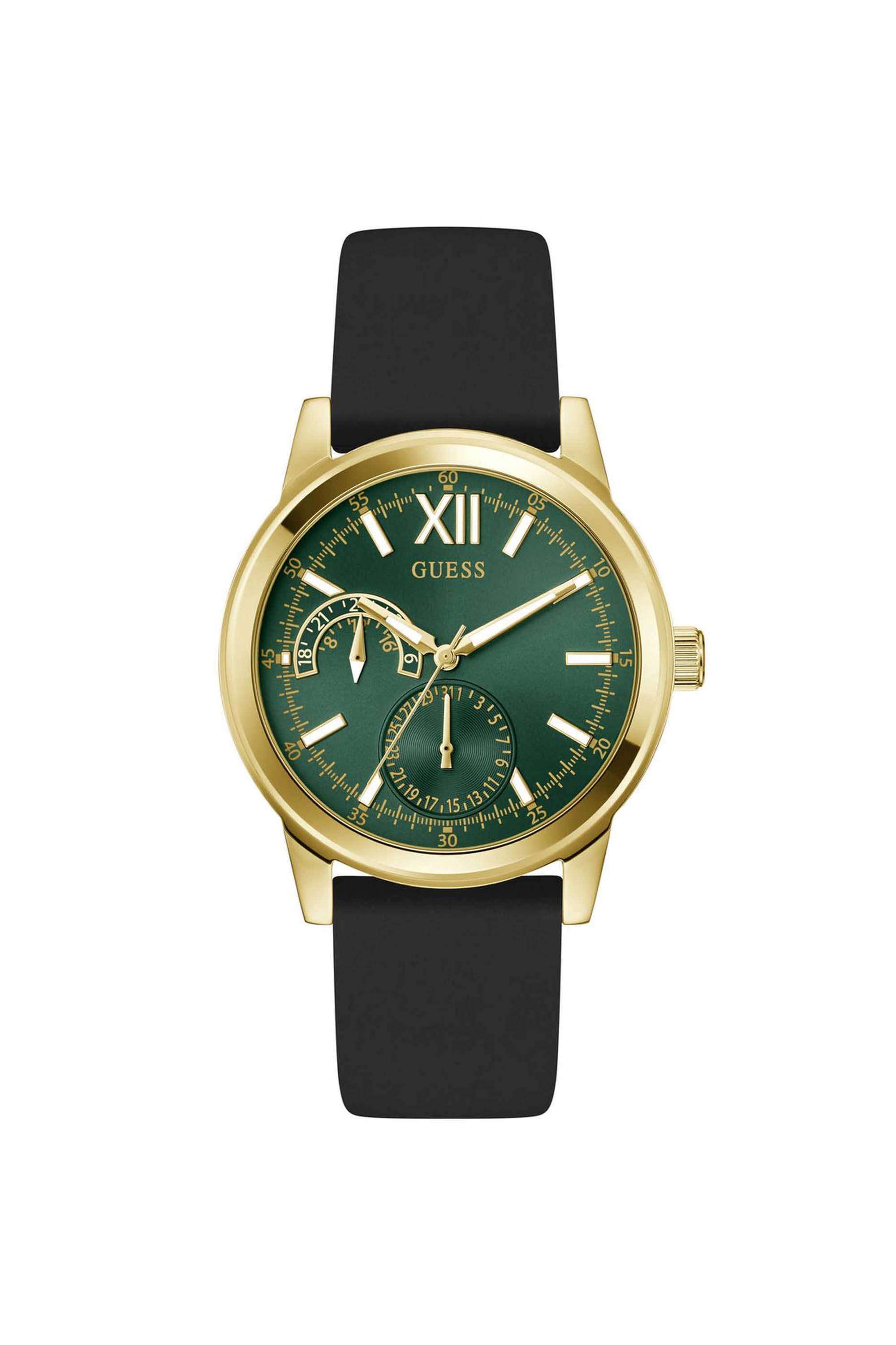 Dress-42-mm-Green-Dial-Silicone-Analogue-Watch-For-Men---GW1056G2