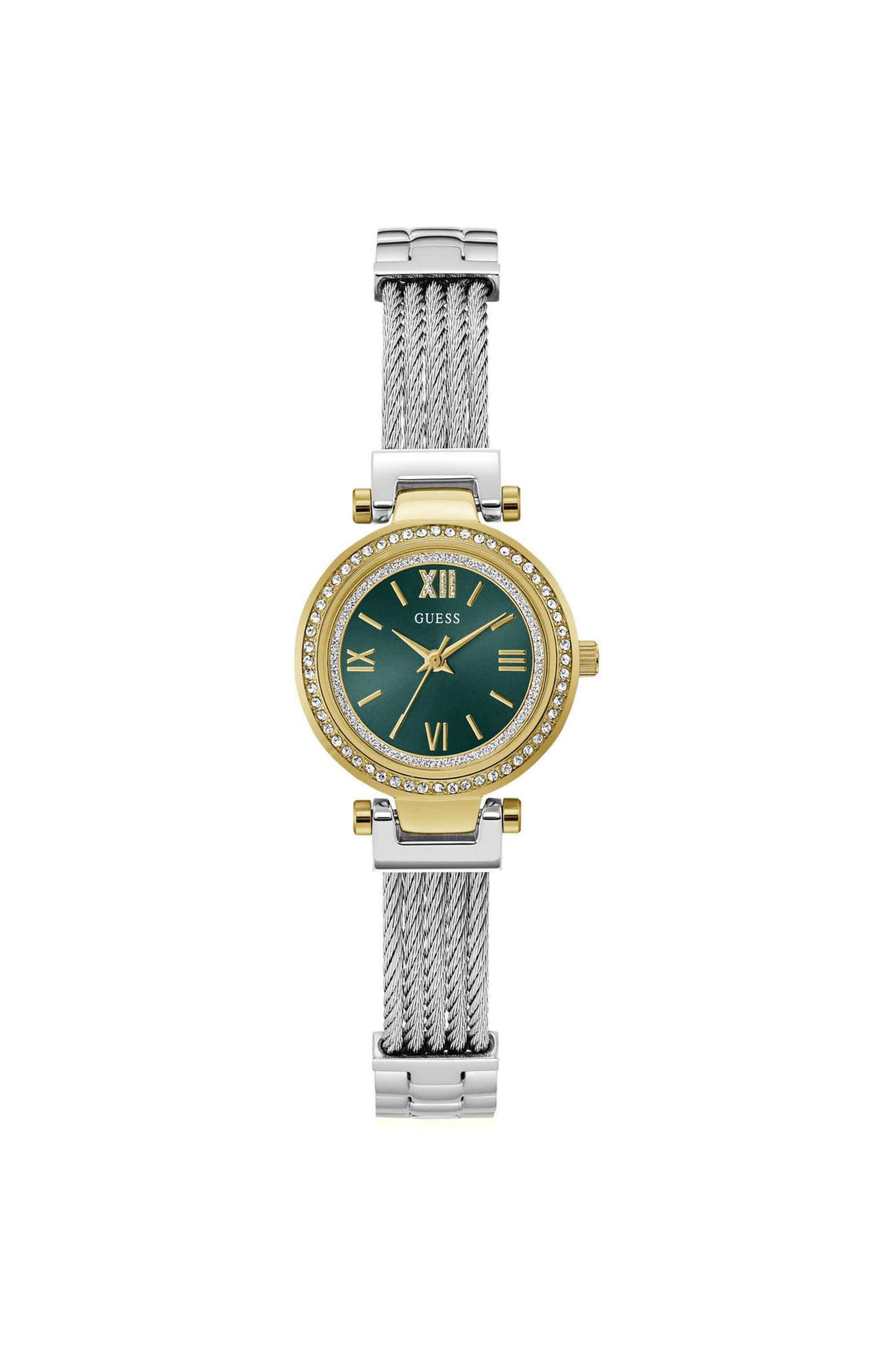 Bejeweled-27-mm-Green-Dial-Stainless-Steel-Analogue-Watch-For-Women---GW1076L3
