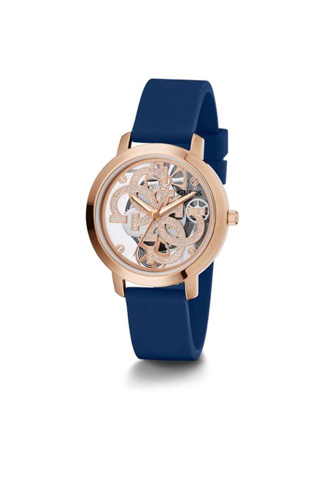 Womens-36-mm-Quattro-Clear-Rose-Gold-Dial-Silicone-Analog-Watch---GW0452L1