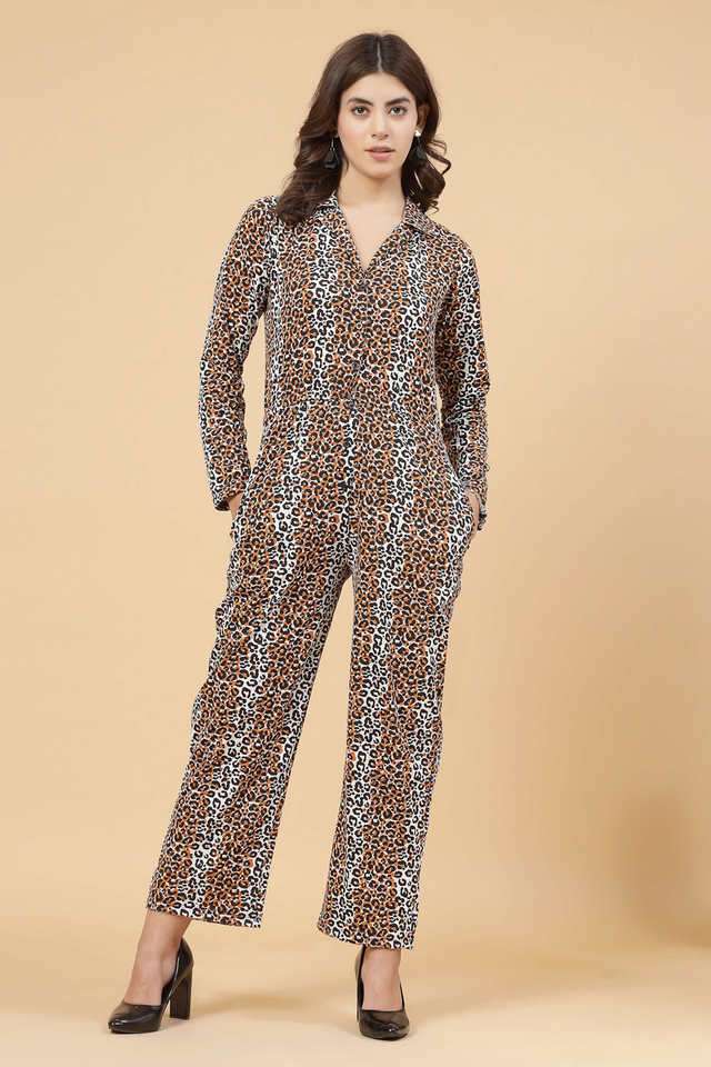 Animal Print Slim Fit Cotton Women Casual Wear Pants-image-7
