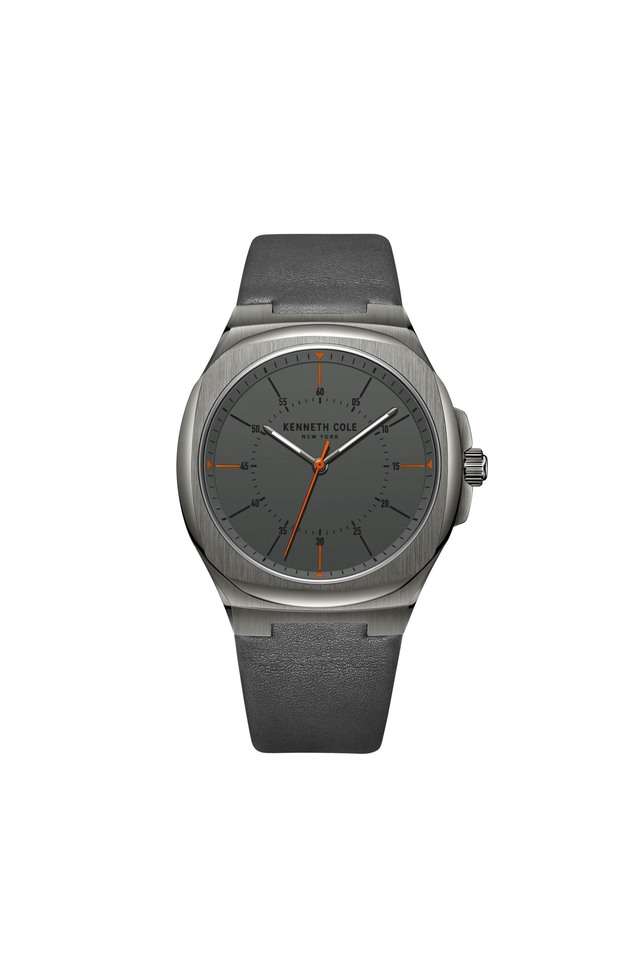 Mens-41-mm-Grey-Dial-Leather-Analog-Watch