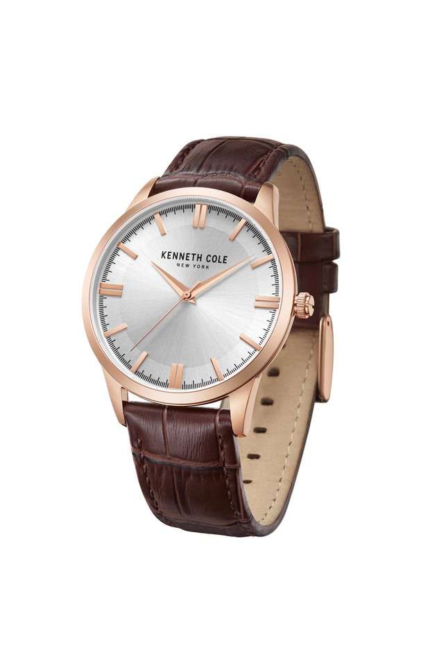Mens-43-mm-Modern-Classic-Silver-Dial-Leather-Watch