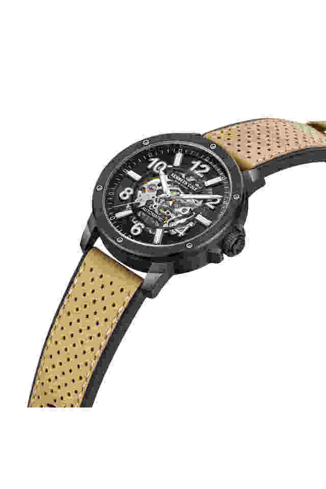 Automatics-44-mm-Black-Dial-Genuine-Leather-Analog-Watch-For-Men