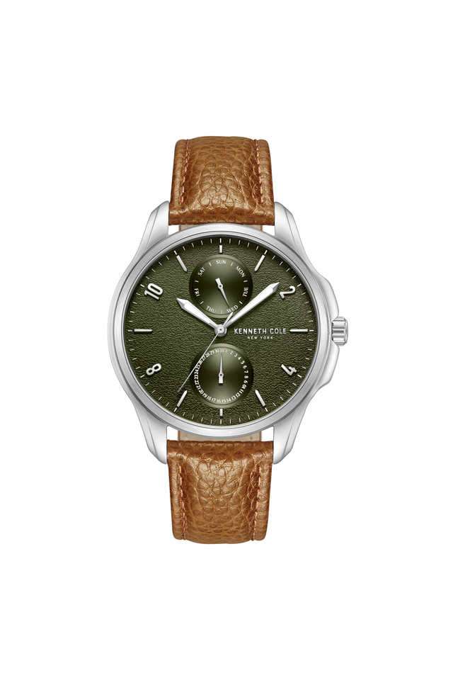 Modern-Dress-Sport-42-mm-Green-Dial-Genuine-Leather-Analog-Watch-For-Men---KCWGF0015902MN