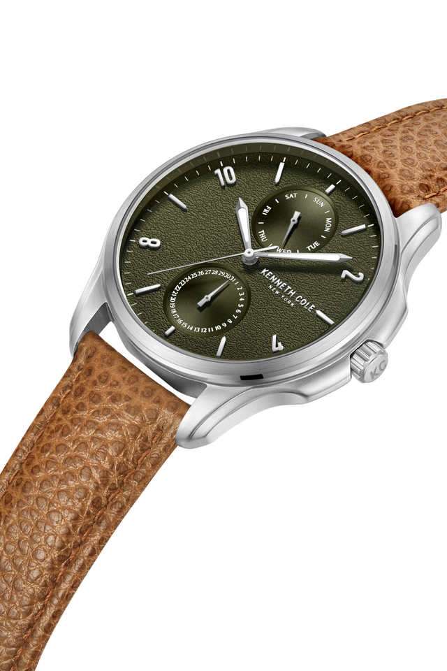 Modern-Dress-Sport-42-mm-Green-Dial-Genuine-Leather-Analog-Watch-For-Men---KCWGF0015902MN