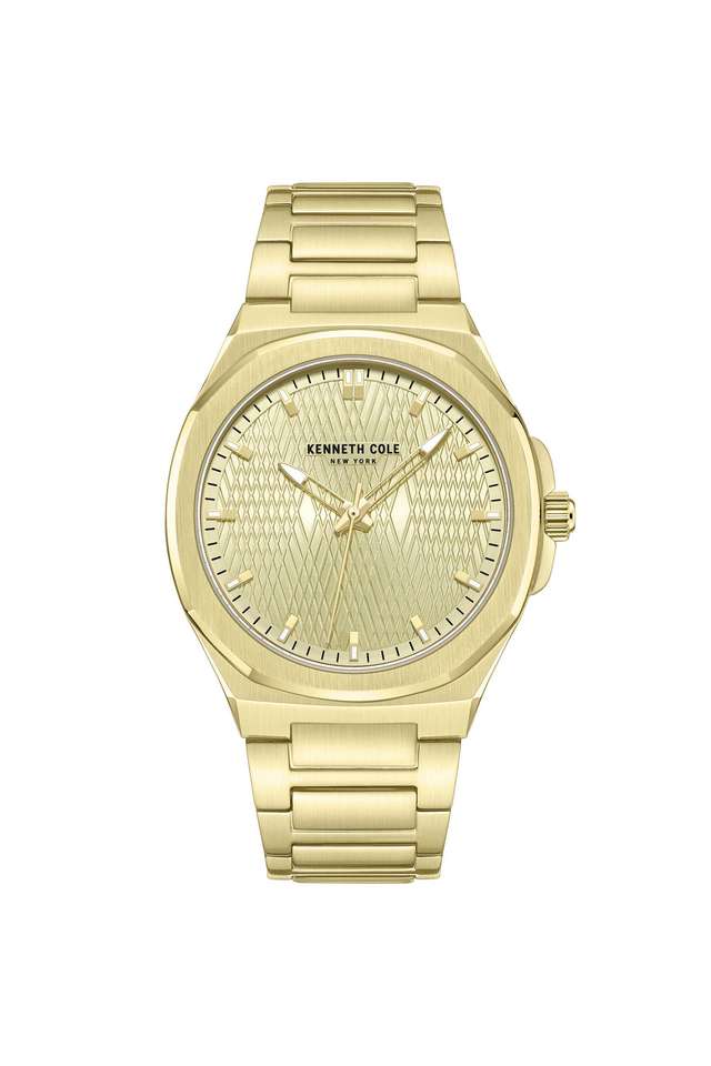 Quartz-41-mm-Gold-Dial-Stainless-Steel-Analogue-Wrist-Watch-For-Men---KCWGG0047001MN