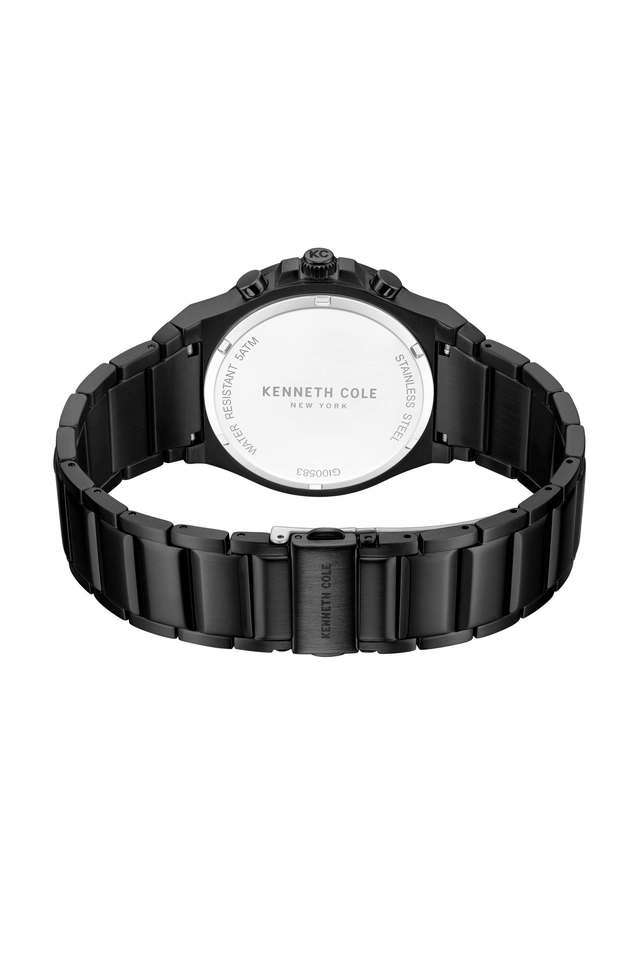 Men-s-Chronograph-Black-Dial-Stainless-Steel-Bracelet-Watch