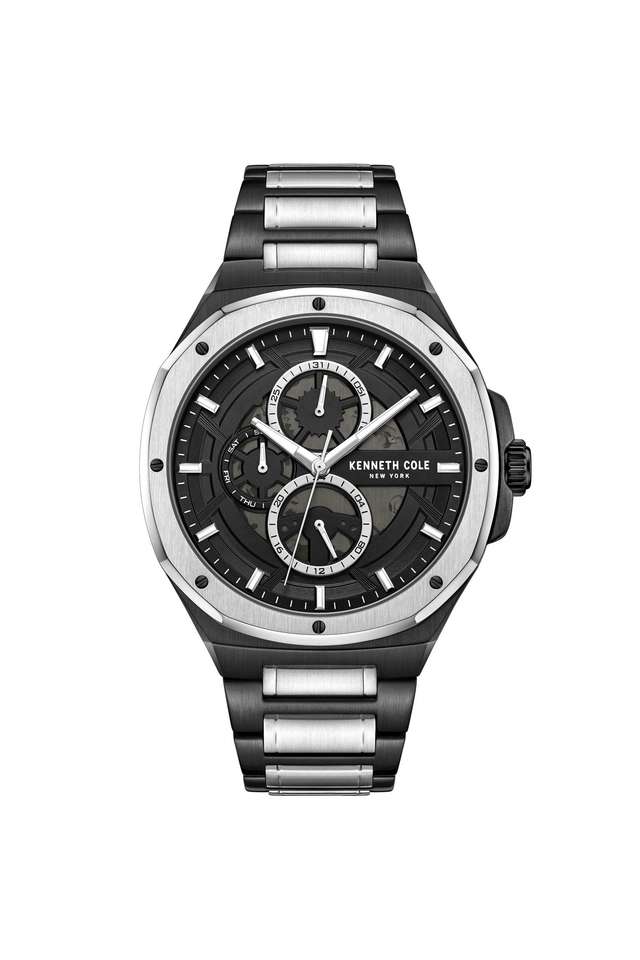 Quartz-44-mm-Black-Dial-Stainless-Steel-Analogue-Wrist-Watch-For-Men---KCWGK0047203MN