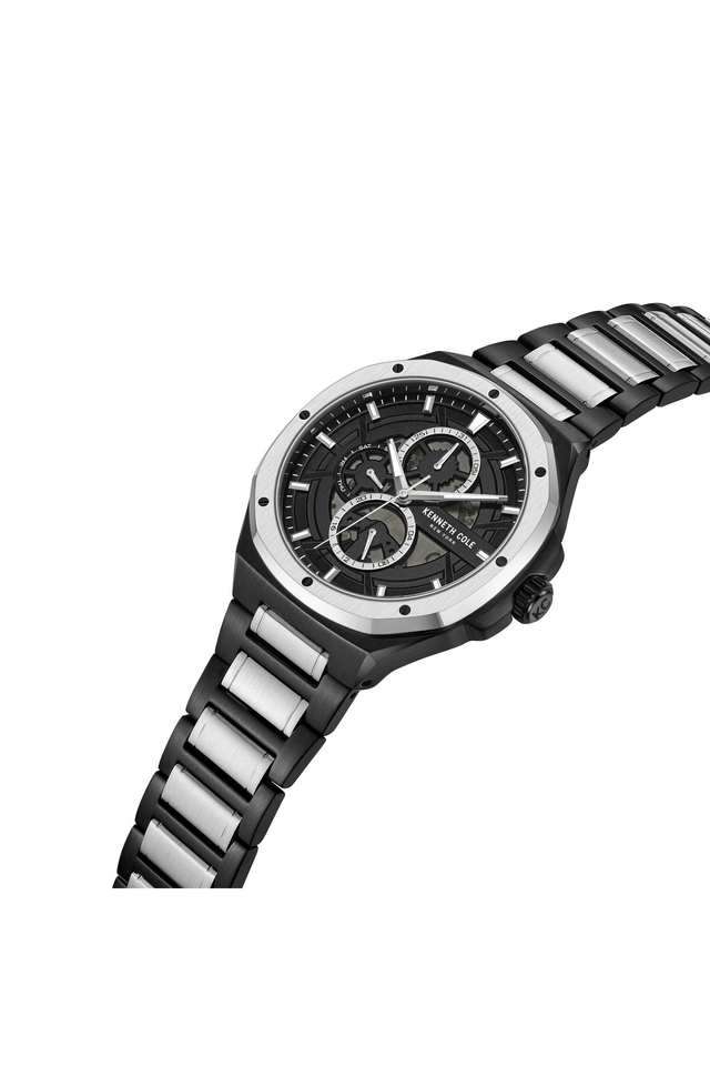 Buy KENNETH COLE NoColour Quartz 44 mm Black Dial Stainless Steel