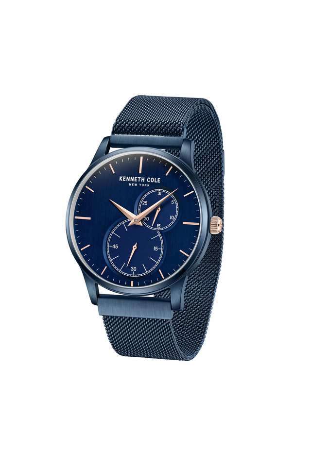 Buy KENNETH COLE NoColour Quartz 43 mm Blue Dial Stainless Steel