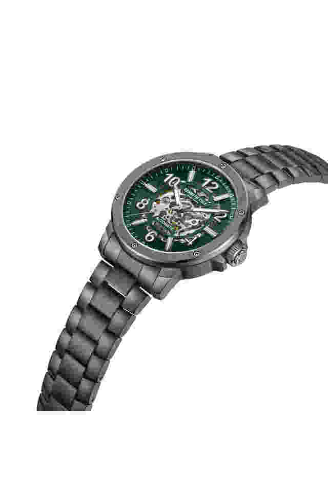 Versace-Reve-Men-s-44-mm-Analogue-Automatic-Watch---Green-Dial-with-Grey-Stainless-Steel-Strap-(KCWGL0013101MN)
