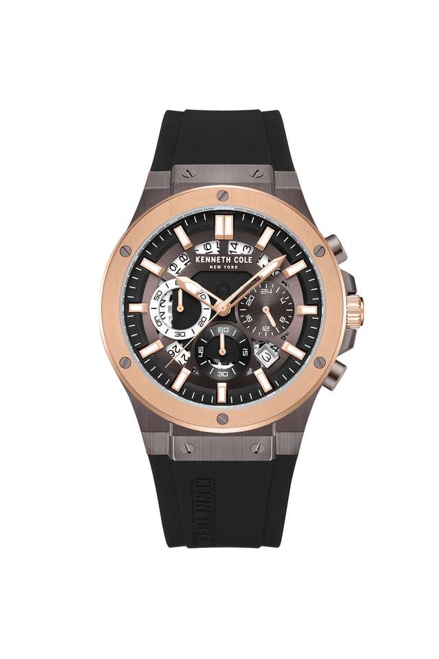 43-mm-Brown-Dial-Silicone-Chronograph-Watch-For-Men---KCWGO0035503MN