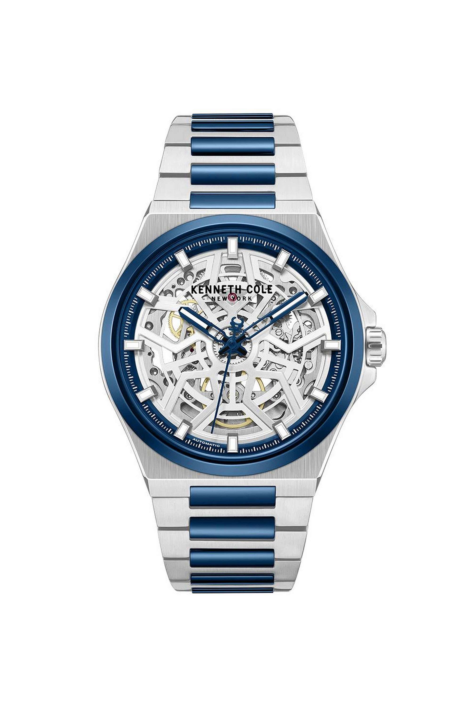 44-mm-Automatic-Analogue-Watch-for-Men---Silver-Dial-with-Two-Tone-Stainless-Steel-Strap-(KCWGY0065304MN)