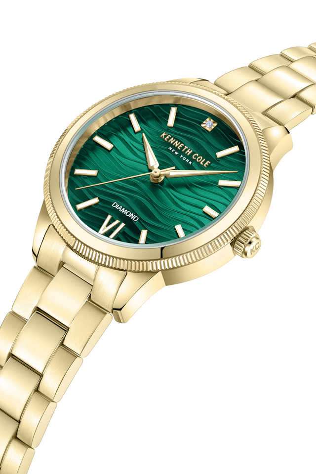Modern-Classic-Diamond-36-mm-Green-Dial-Stainless-Steel-Analog-Watch-For-Women---KCWLG0017703LD