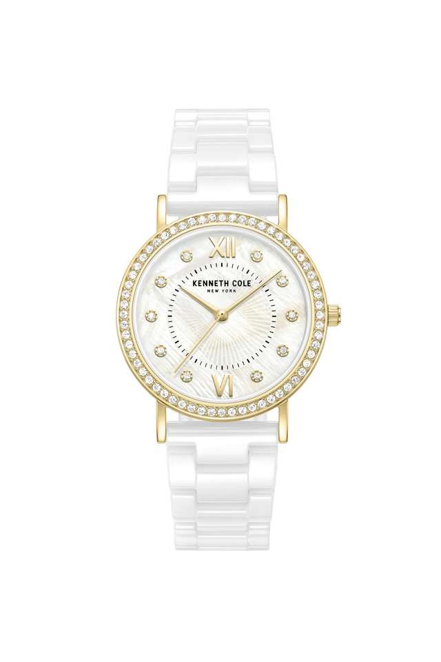 Quartz-34-mm-White-Dial-Ceramic-Analogue-Wrist-Watch-for-Women---KCWLG0062801LD