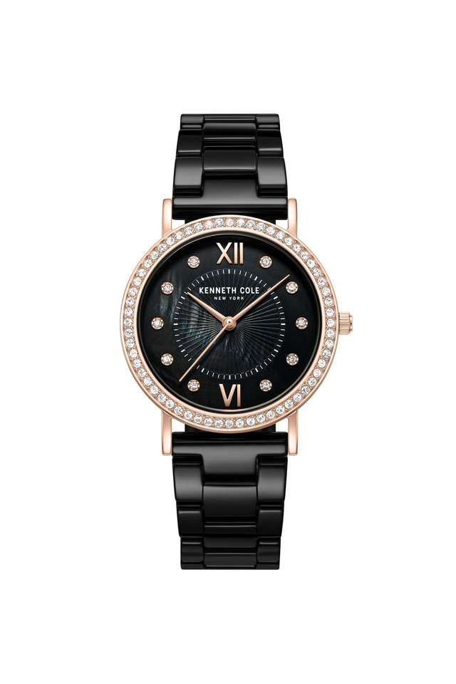 Quartz-34-mm-Black-Dial-Ceramic-Analogue-Wrist-Watch-for-Women---KCWLG0062802LD