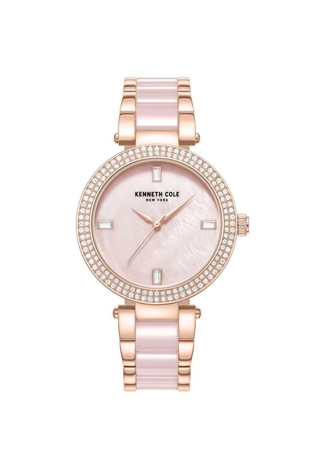 Quartz-37-mm-Pink-Dial-Ceramic-Analogue-Wrist-Watch-for-Women---KCWLG0062902LD