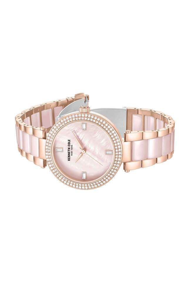 Buy KENNETH COLE NoColour Quartz 37 mm Pink Dial Ceramic Analogue