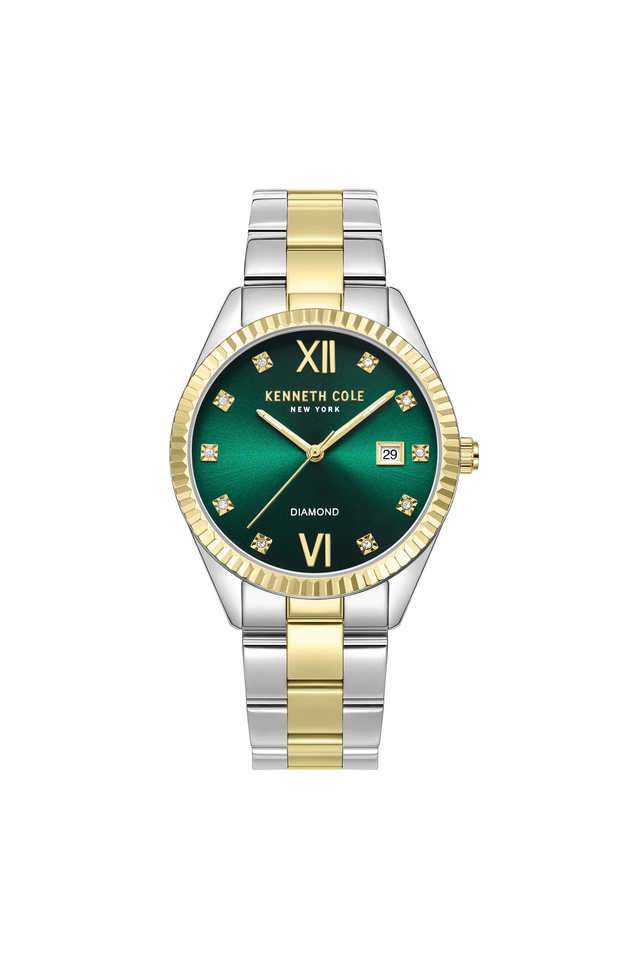 Modern-Classic-Diamond-36-mm-Green-Dial-Stainless-Steel-Analog-Watch-For-Women---KCWLH0026903LD
