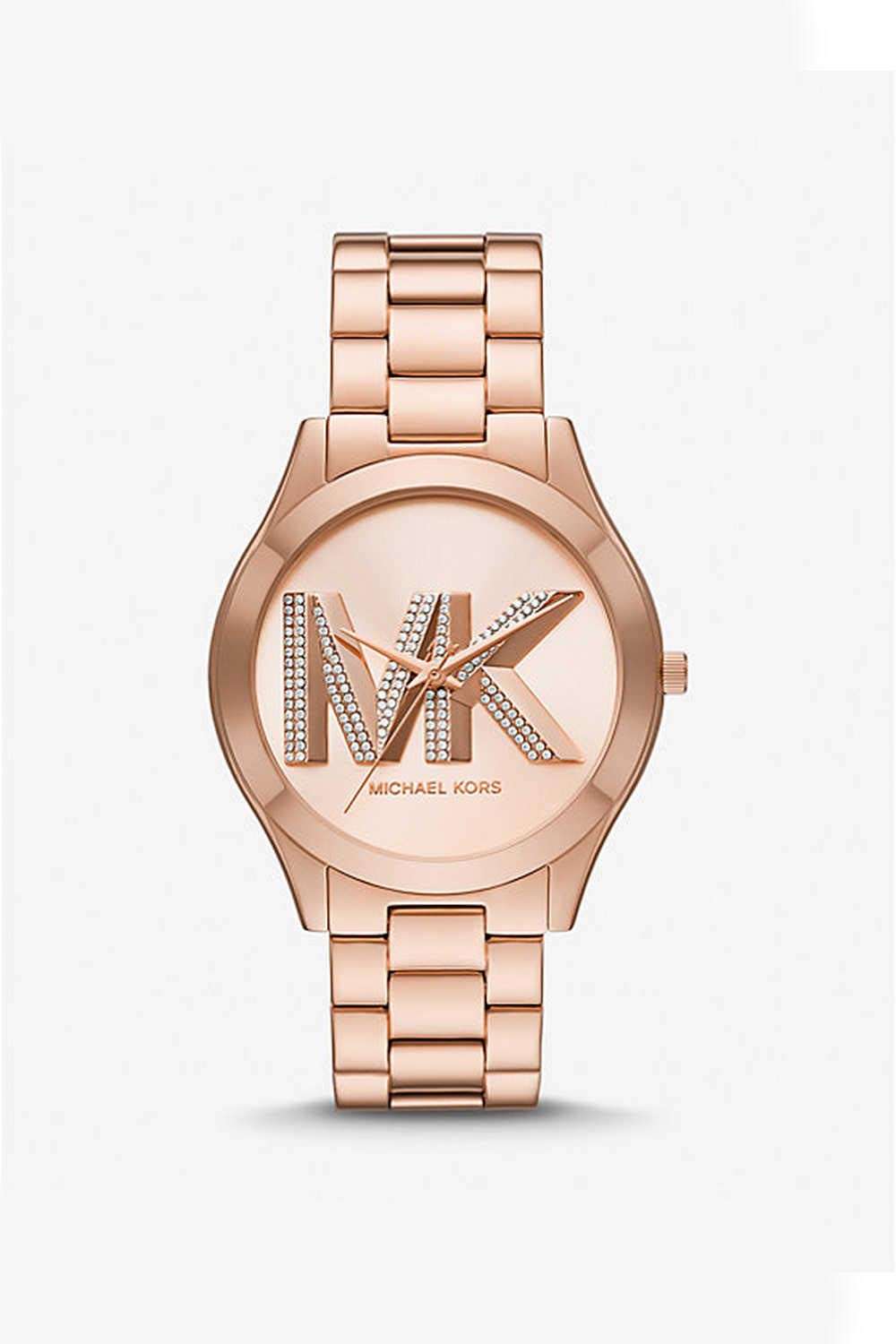Slim-Runway-Women-s-42-mm-Analogue-Quartz-Watch---Rose-Gold-Dial-with-Rose-Gold-Stainless-Steel-Strap-(MK4733)