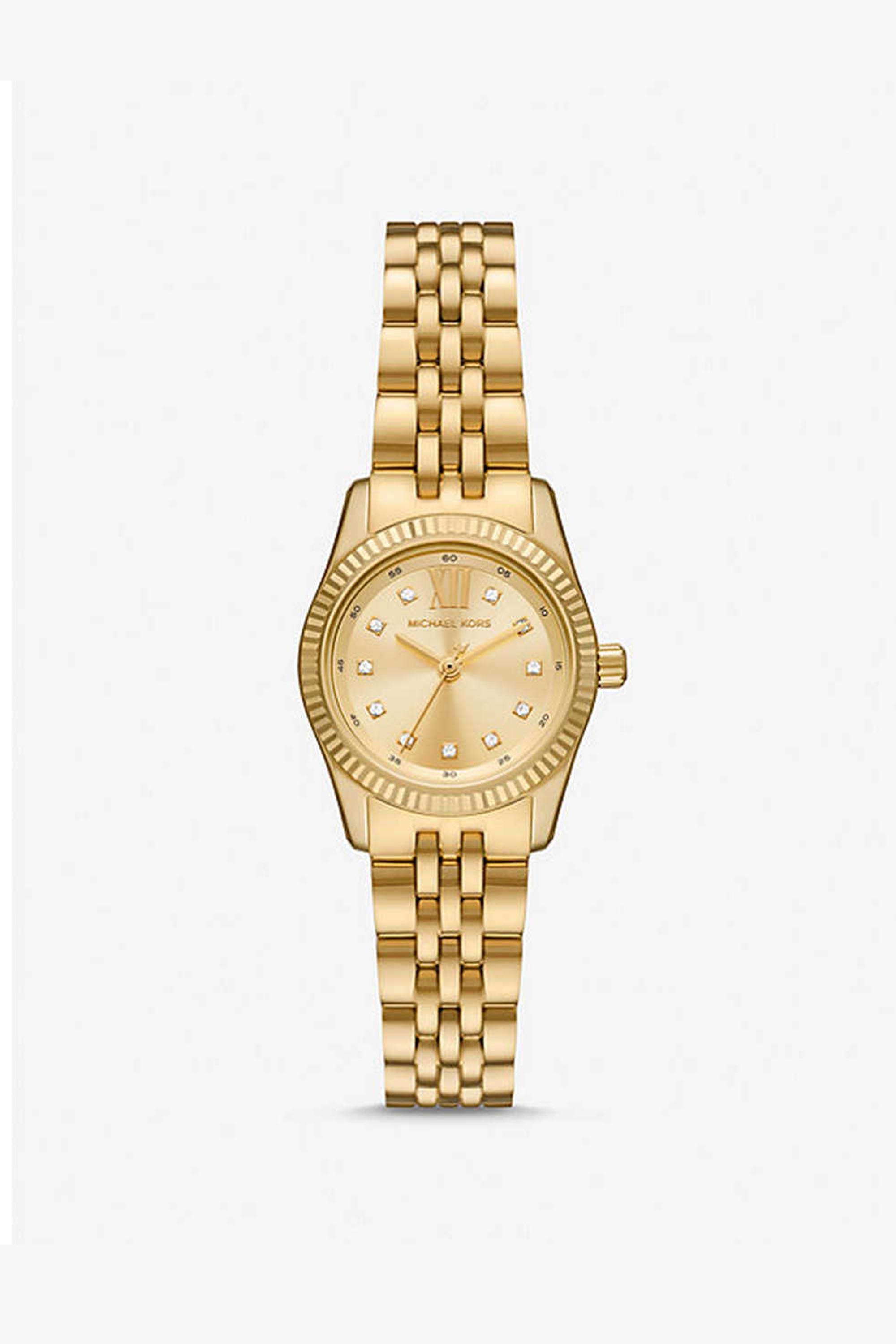 Lexington-Women-s-26-mm-Analogue-Quartz-Watch---Gold-Dial-with-Gold-Stainless-Steel-Strap-(MK4741)