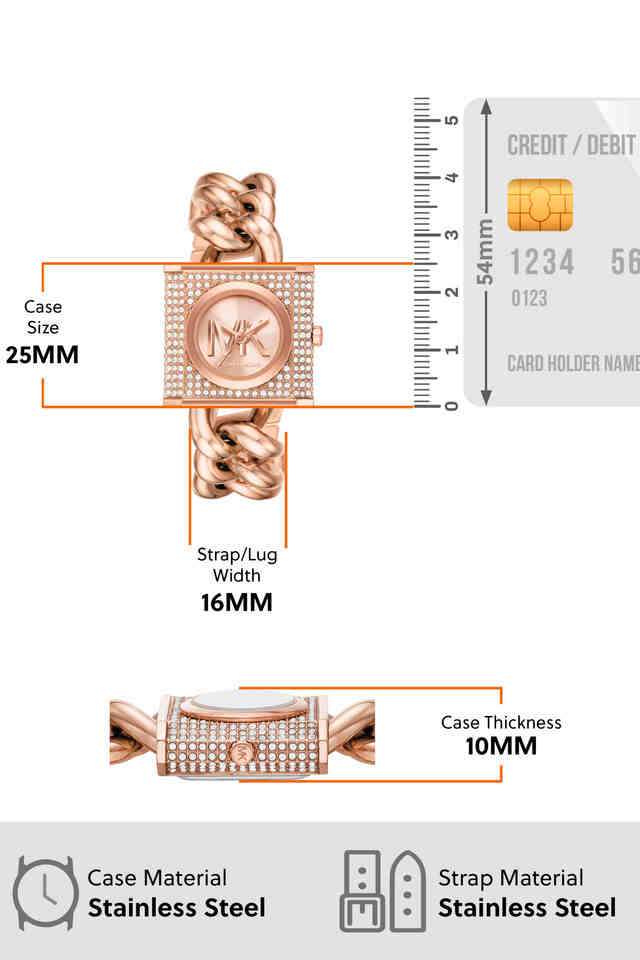 Buy MICHAEL KORS NoColour Mk Chain Lock 25 mm Rose Gold Dial