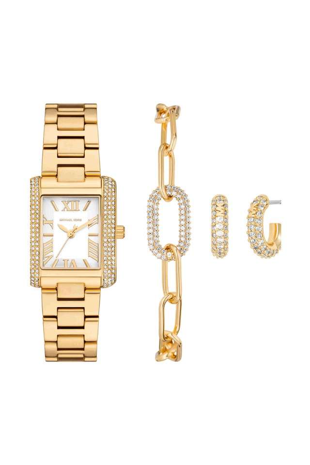 Emery-27-mm-White-Dial-Stainless-Steel-Analogue-Watch-for-Women---MK4837SET