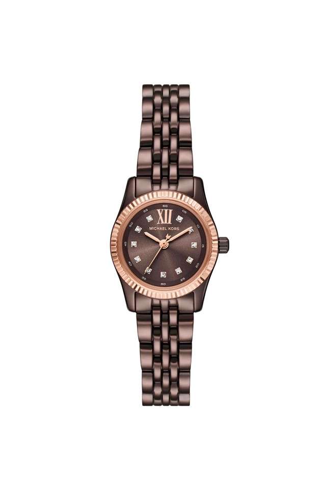 Lexington-26-mm-Brown-Dial-Stainless-Steel-Analogue-Watch-for-Women---MK4844