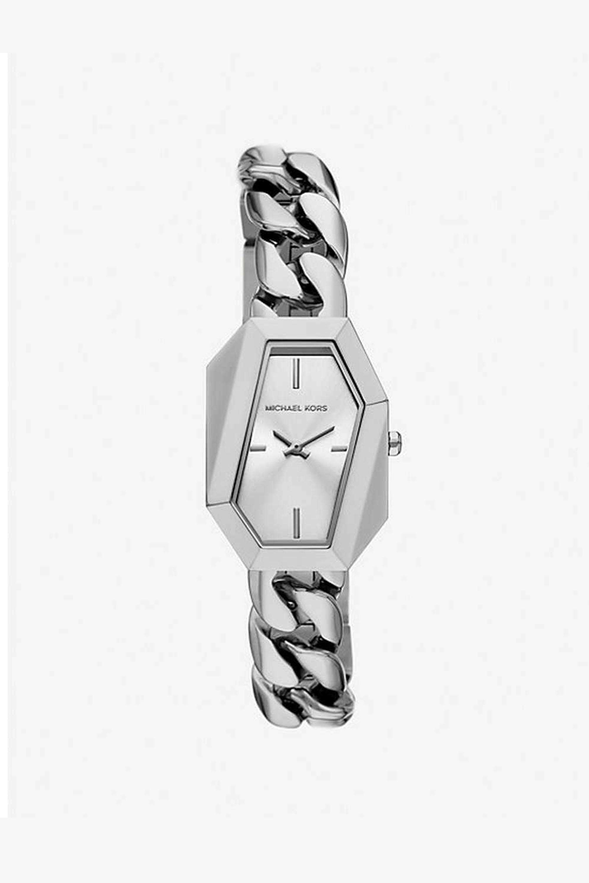 Mini-Suri-Women-s-24-mm-Analogue-Quartz-Watch---Silver-Dial-with-Silver-Stainless-Steel-Strap-(MK4879)