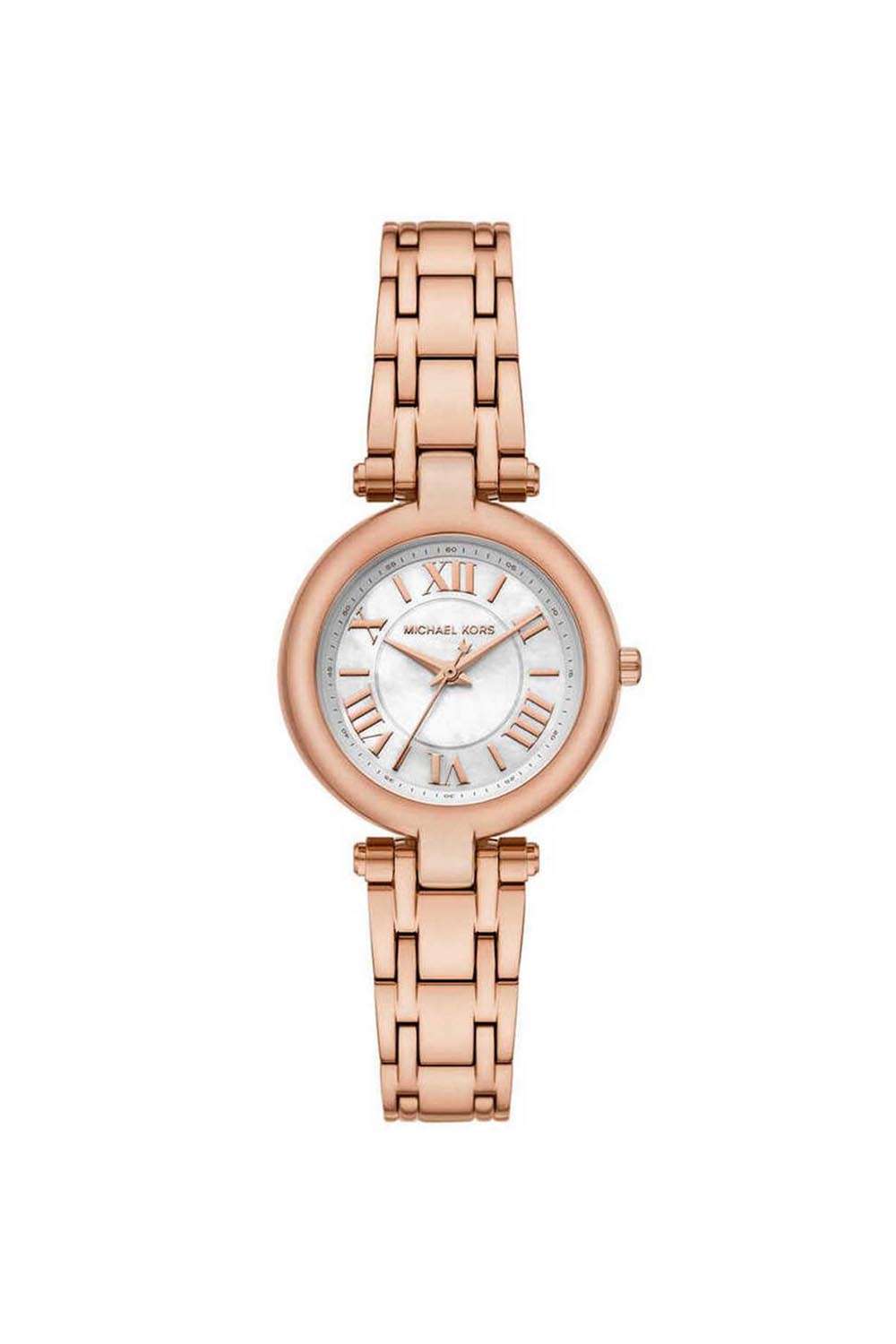 Laney-Women-s-30-mm-Analogue-Quartz-Watch---White-Dial-with-Rose-Gold-Stainless-Steel-Strap-(MK4893)