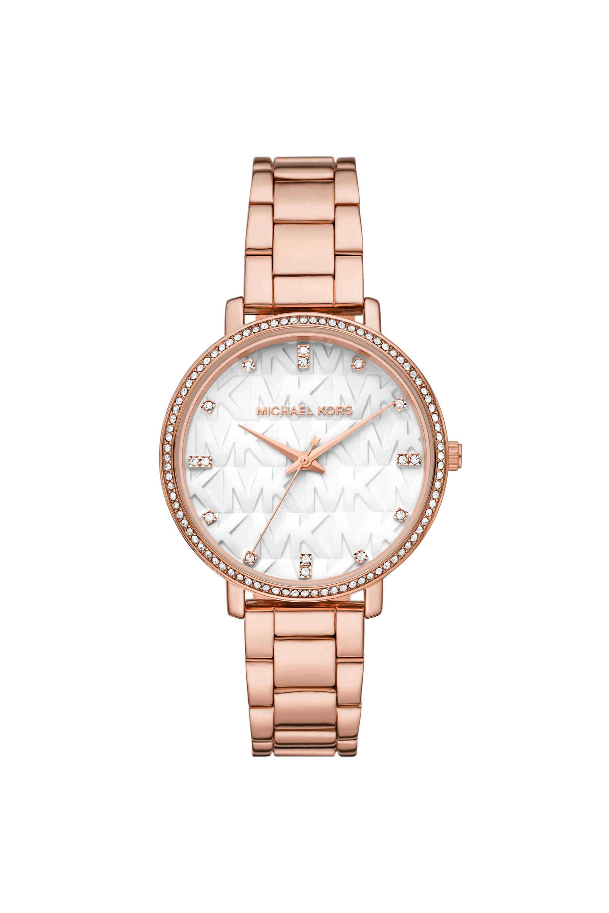 Pyper-38-mm-White-Dial-Stainless-Steel-Analogue-Watch-For-Women---MK4917