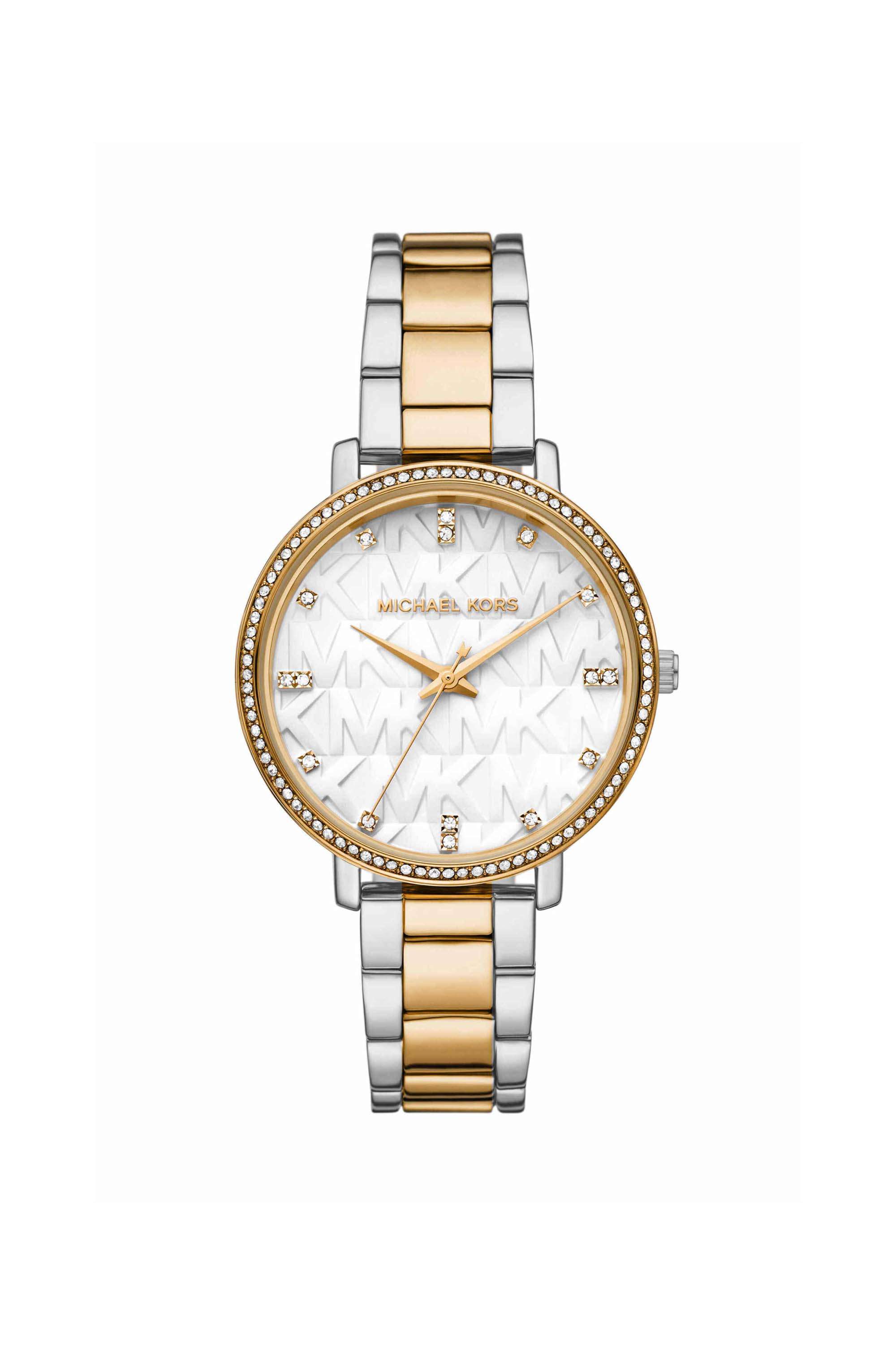 Pyper-38-mm-White-Dial-Stainless-Steel-Analogue-Watch-For-Women---MK4918