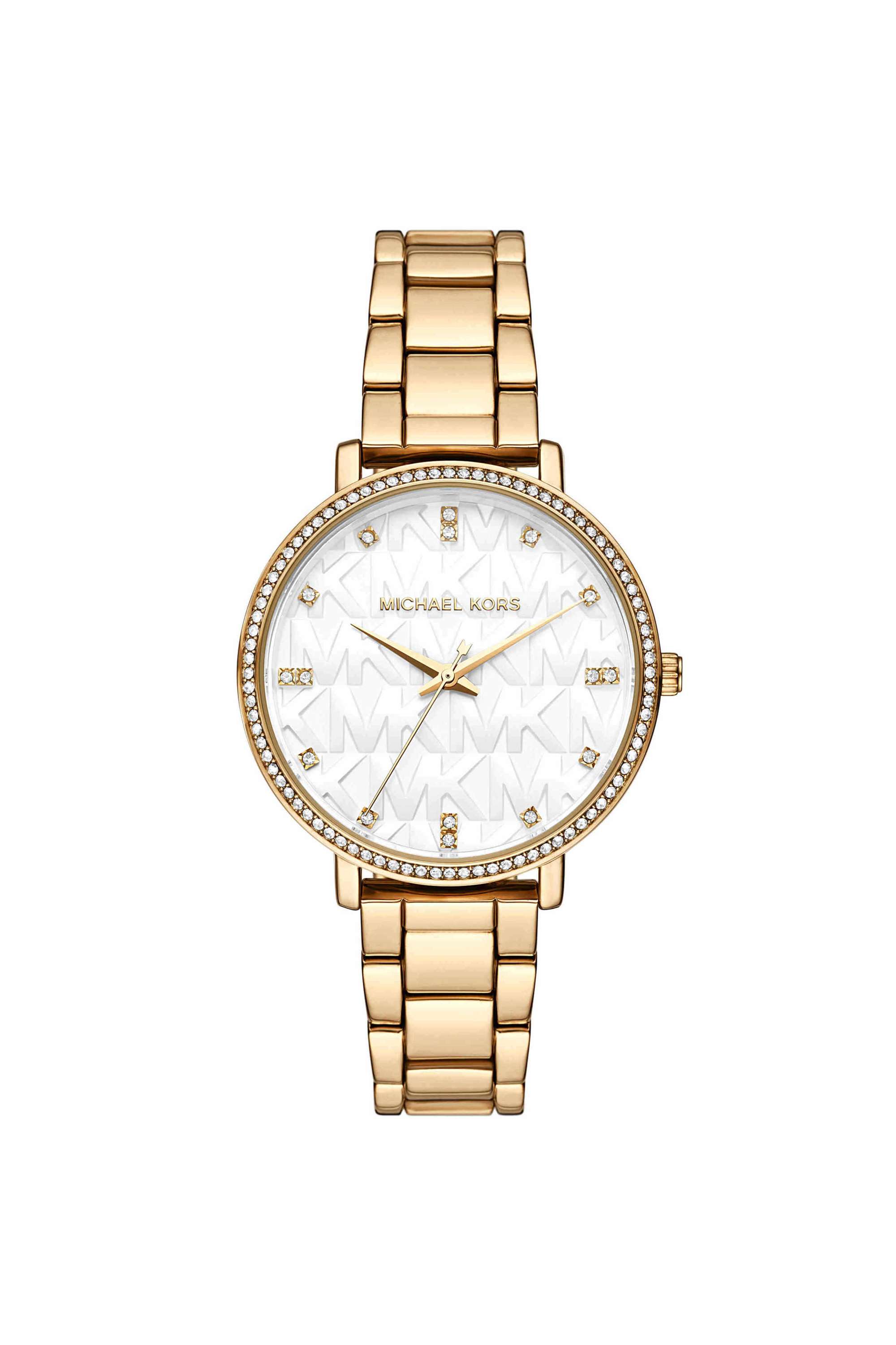 Pyper-38-mm-White-Dial-Stainless-Steel-Analogue-Watch-For-Women---MK4919