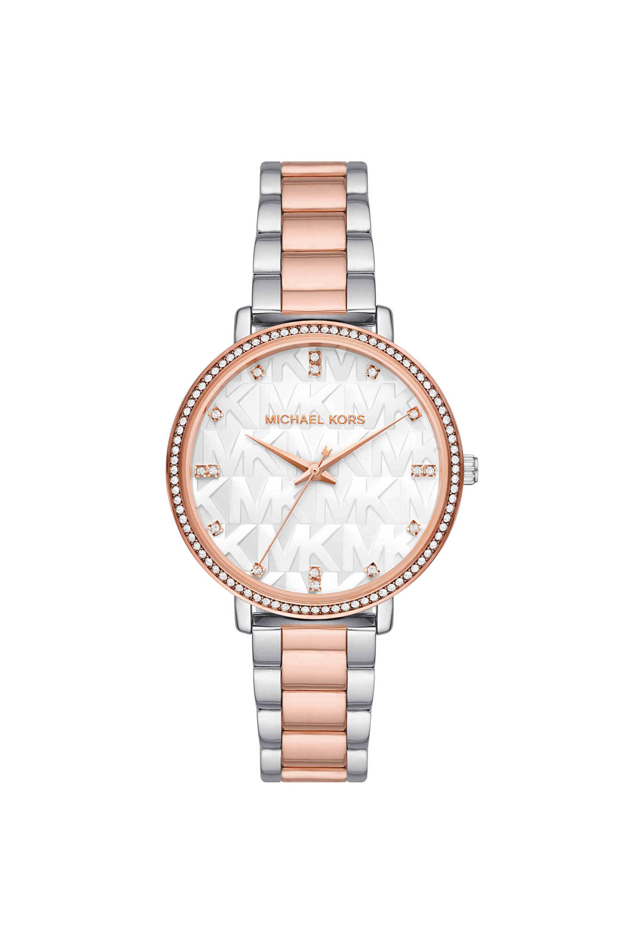 Pyper-38-mm-White-Dial-Stainless-Steel-Analogue-Watch-For-Women---MK4920