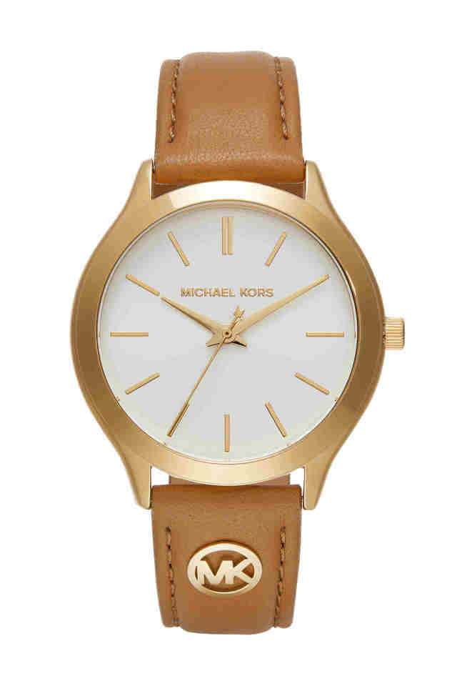 Slim-Runway-38-mm-White-Dial-Leather-Analogue-Wrist-Watch-for-Women---MK7465I