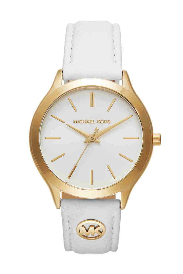 Slim-Runway-38-mm-White-Dial-Leather-Analogue-Wrist-Watch-for-Women---MK7466I