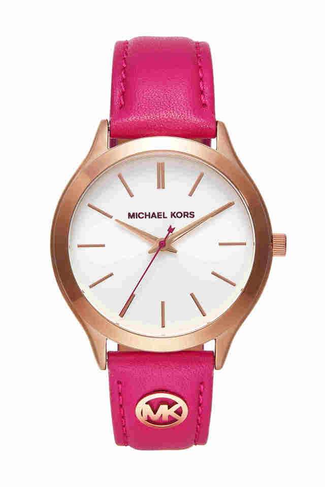 Slim-Runway-38-mm-White-Dial-Leather-Analogue-Wrist-Watch-for-Women---MK7469I