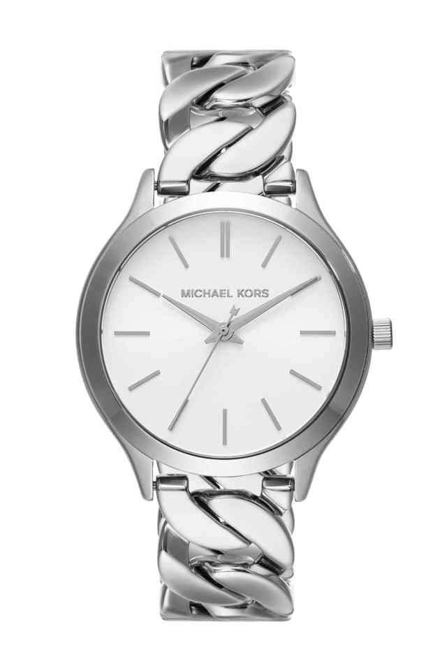 Runway-38-mm-White-Dial-Stainless-Steel-Analogue-Wrist-Watch-for-Women---MK7474I