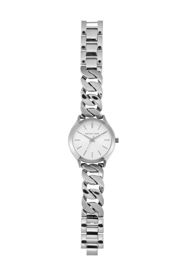 Runway-38-mm-White-Dial-Stainless-Steel-Analogue-Wrist-Watch-for-Women---MK7474I