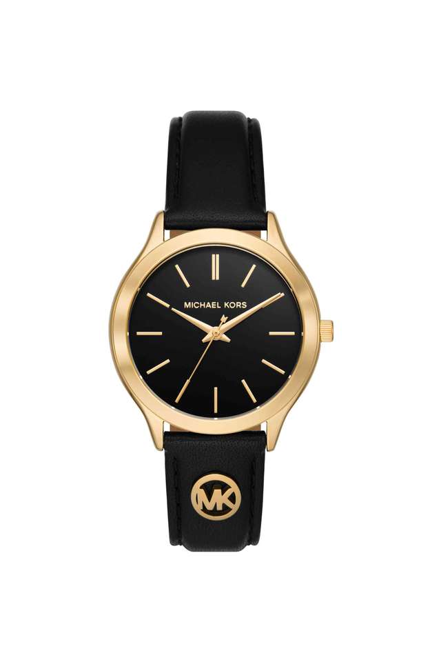 Buy MICHAEL KORS NoColour Slim Runway 38 mm Black Dial Leather
