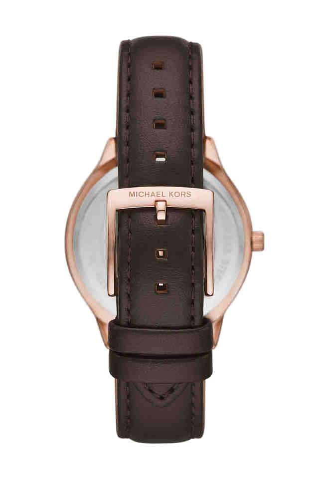 Slim-Runway-38-mm-Brown-Dial-Leather-Analogue-Watch-for-Women---MK7489