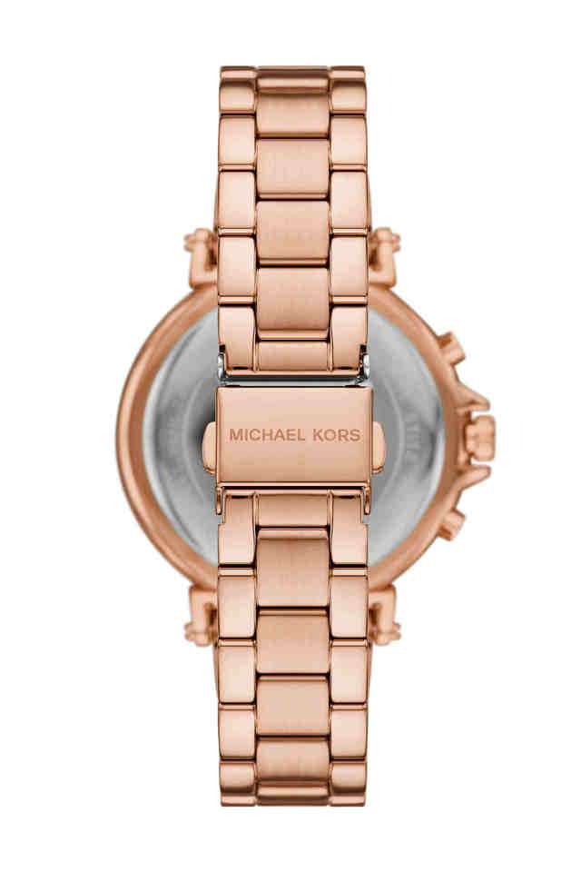 Maren-40-mm-Rose-Gold-Dial-Stainless-Steel-Chronograph-Watch-for-Women---MK7494