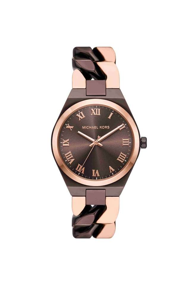 Lennox-37-mm-Brown-Dial-Stainless-Steel-Analogue-Watch-for-Women---MK7501