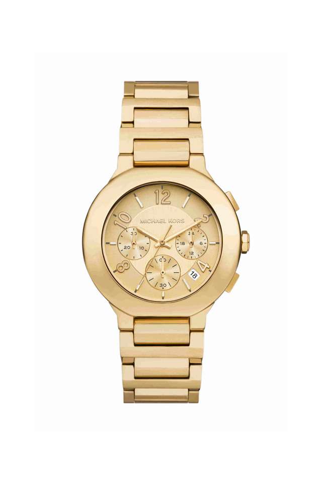 Gramercy-40-mm-Gold-Dial-Stainless-Steel-Chronograph-Watch-for-Women---MK7520I