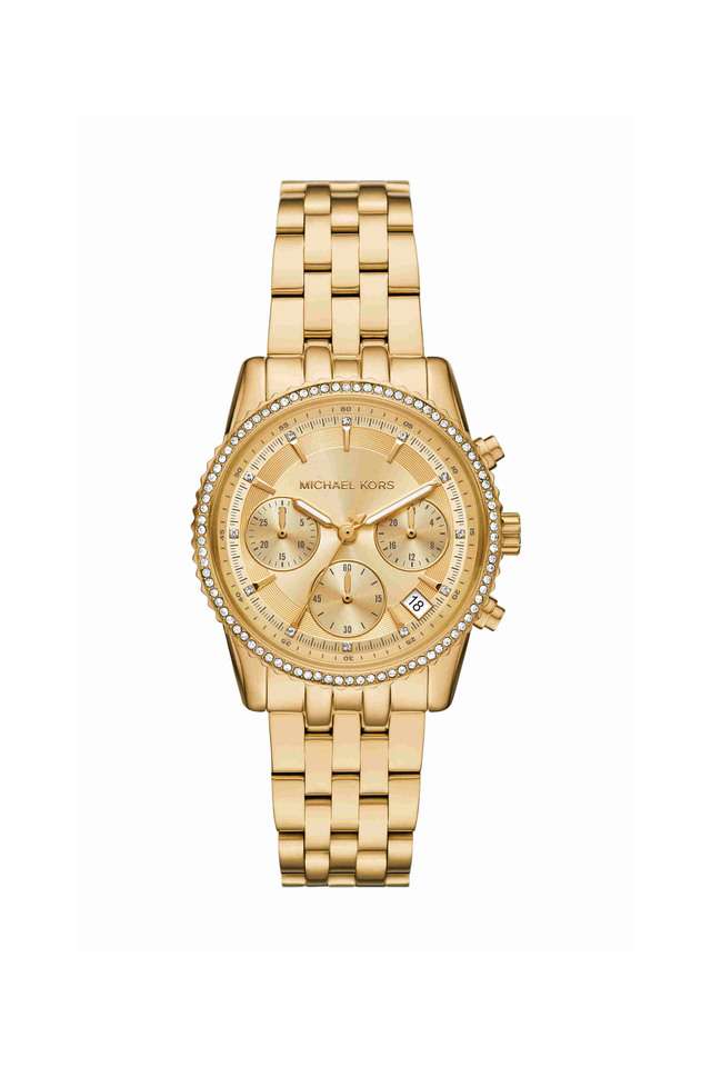 Bryant-35-mm-Gold-Dial-Stainless-Steel-Chronograph-Watch-for-Women---MK7530I