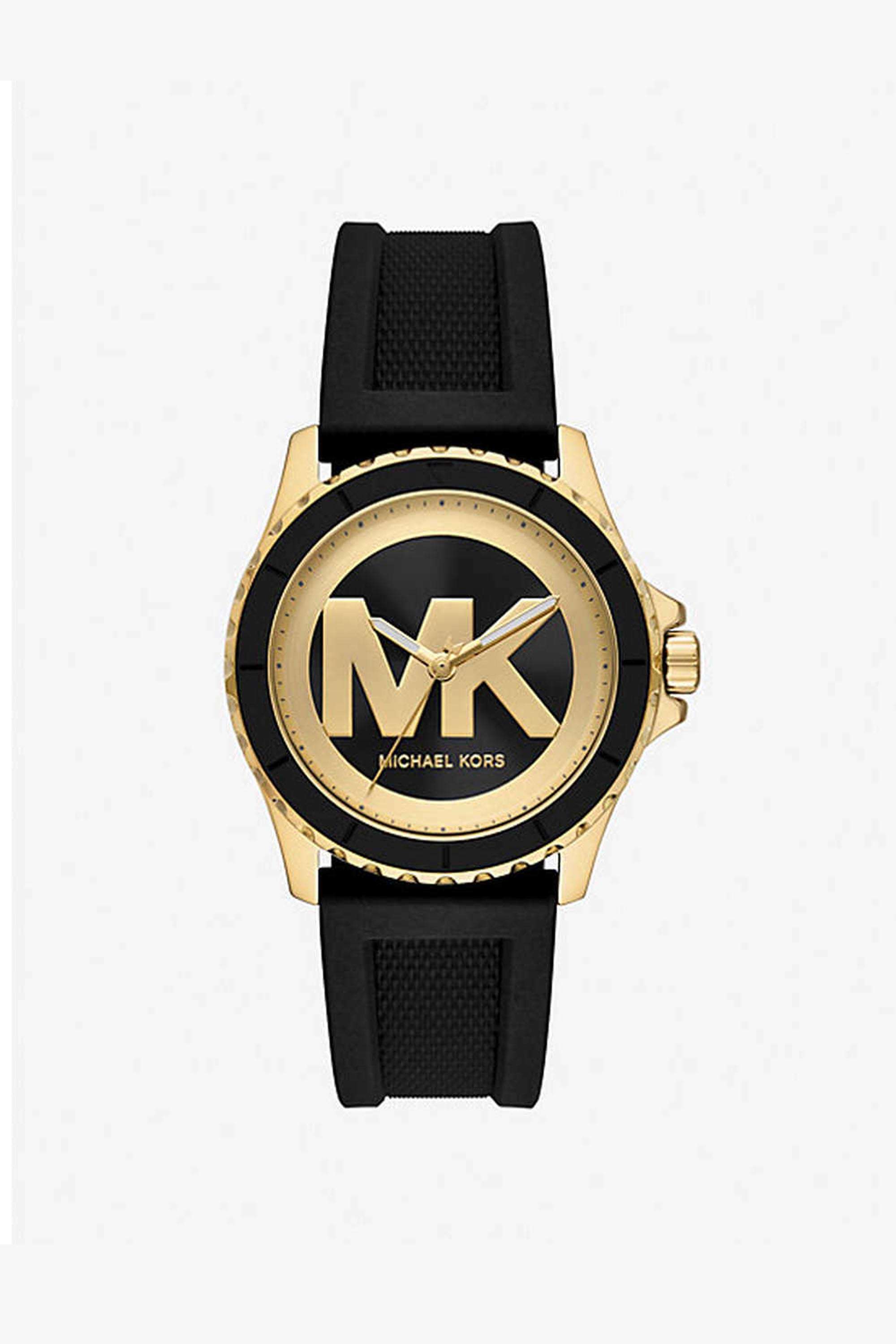 Everest-Women-s-43-mm-Analogue-Quartz-Watch---Two-Toned-Dial-with-Black-Silicone-Strap-(MK7537)