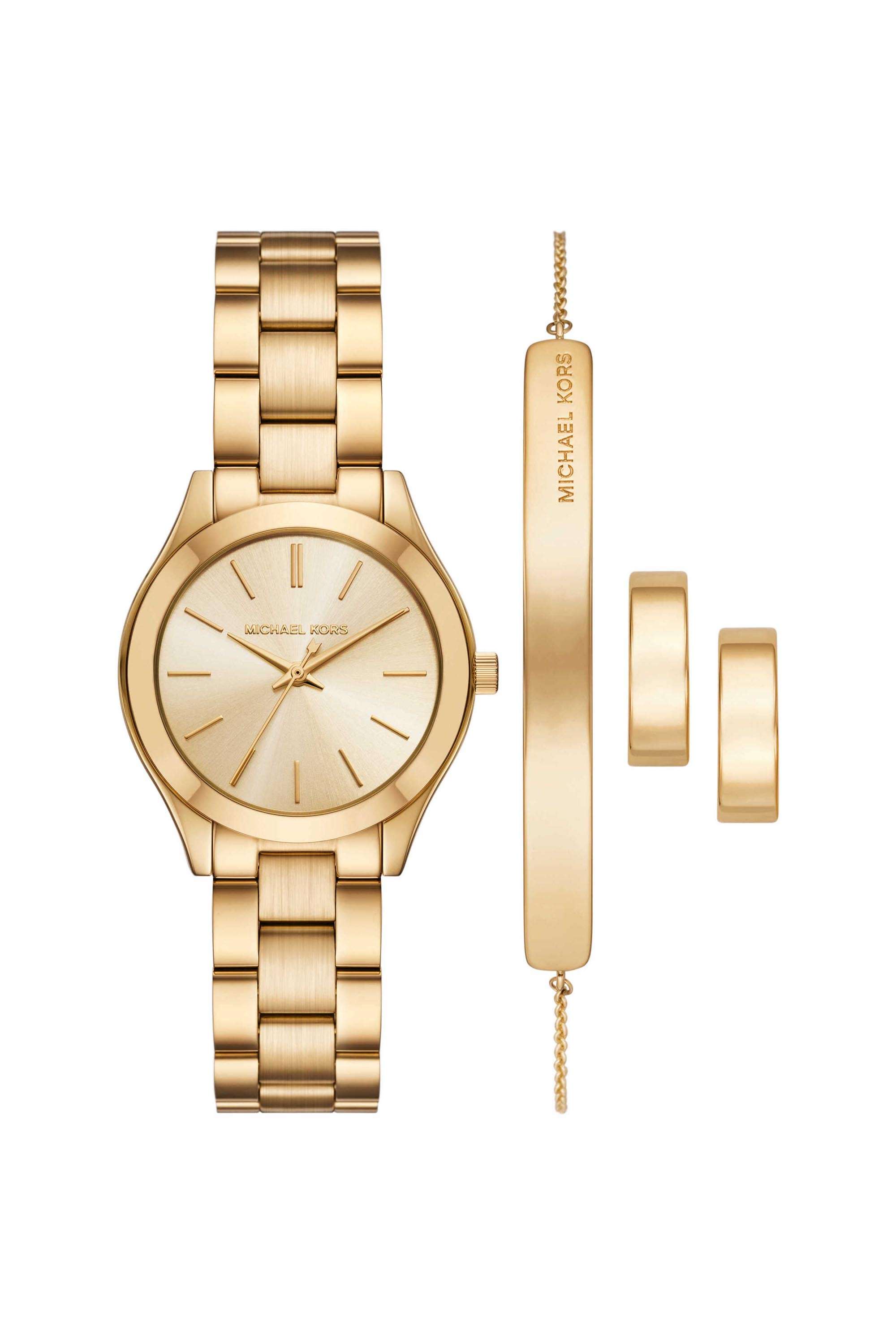 Slim-Runway-33-mm-Gold-Dial-Stainless-Steel-Analogue-Watch-For-Women---MK7561SET