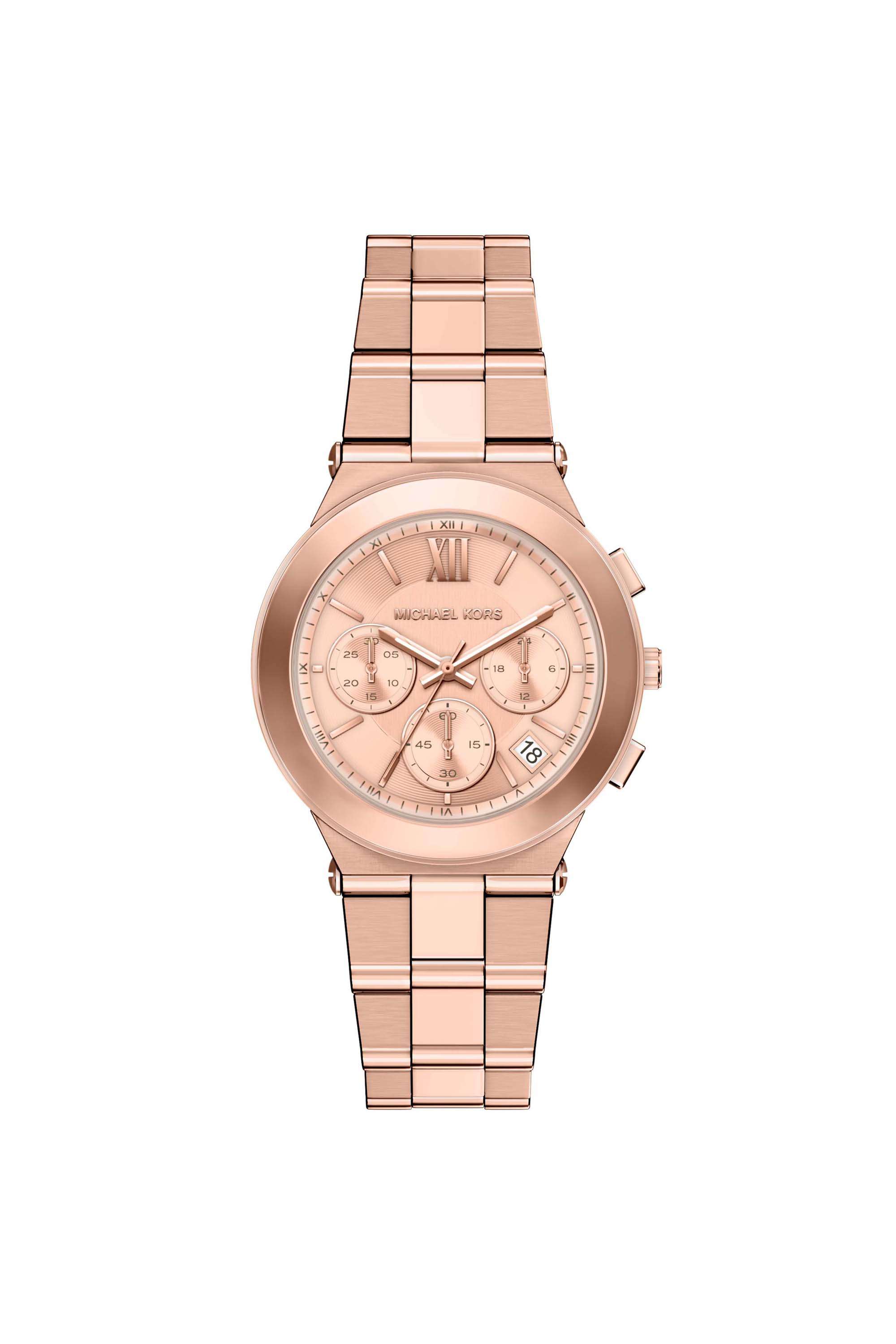 Billie-37-mm-Rose-Gold-Dial-Stainless-Steel-Chronograph-Watch-For-Women---MK7604